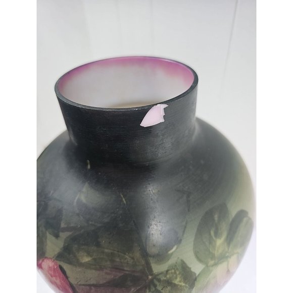 Vintage Ceramic Floral Vase Lamp Base, 12.5" Tall Hand Painted See Pics! - Picture 2 of 5